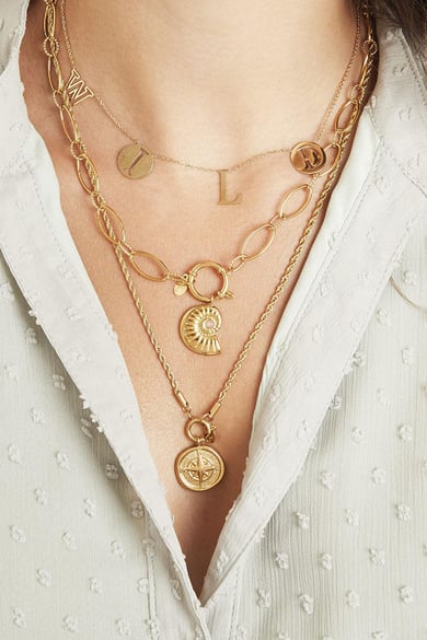 Collar Compass Plata Acero inoxidable h5 Imagen3